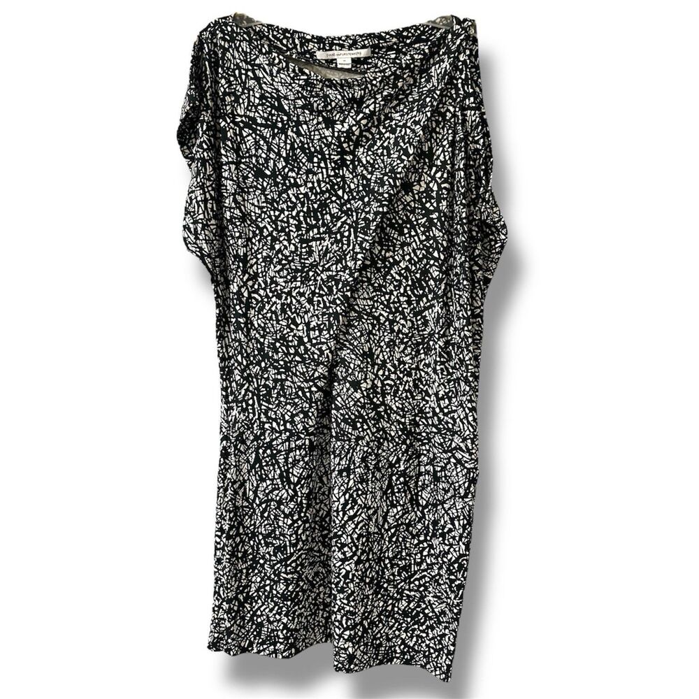 Diane von Furstenberg DVF Posie Black And White Dress Size 10 Designer Office